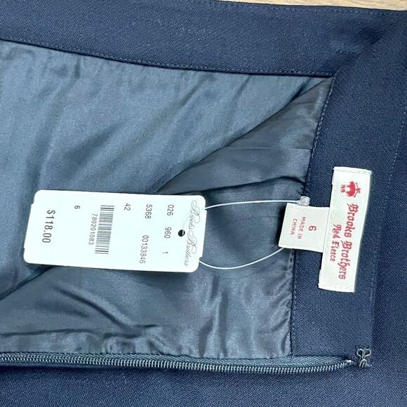 Brooks Brother Red Fleece Navy Laced Wool Blend Skirt. Size 6 - Picture 5 of 13